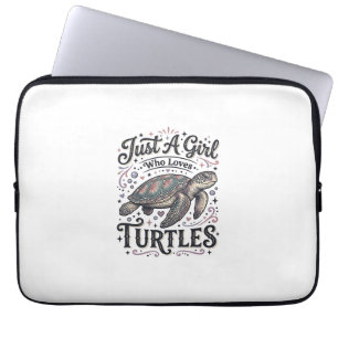 Housse Pour Ordinateur Portable Juste une fille qui aime les tortues modèle de t-s