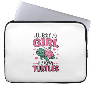 Housse Pour Ordinateur Portable Juste une fille qui aime les tortues Vecteur de to
