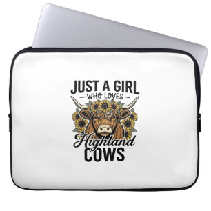 Housse Pour Ordinateur Portable Juste une fille qui aime les vaches des Highlands