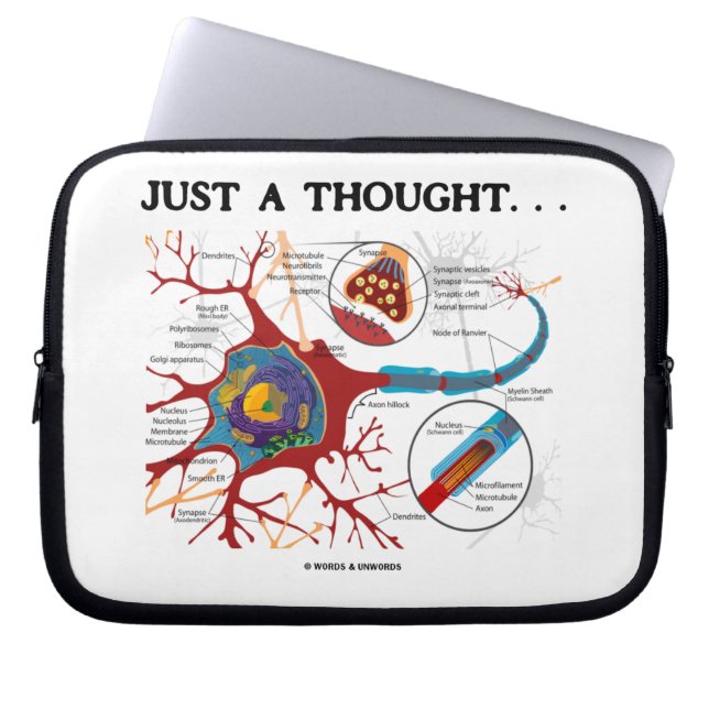 Housse Pour Ordinateur Portable Juste une pensée… (Neurone/synapse) (Devant)