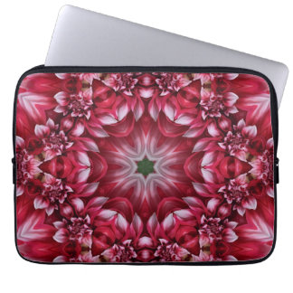 Housse Pour Ordinateur Portable Kaleidoscopic Crimson Dahlia