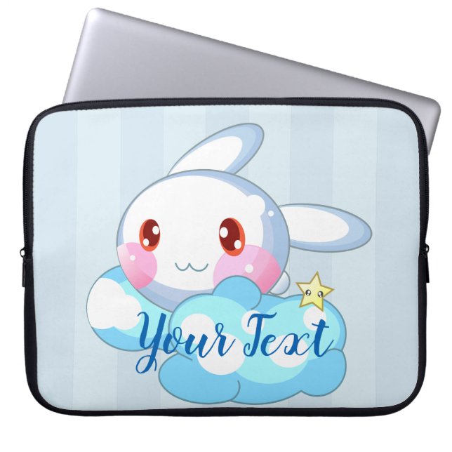 Housse Pour Ordinateur Portable Kawaii Bunny, Cloud & Star Custom (Devant)