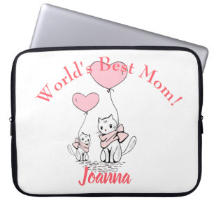 Housse Pour Ordinateur Portable Kawaii Maman Chat & Kitten Personnalisé