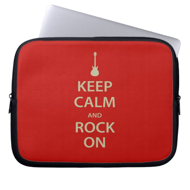 Housse Pour Ordinateur Portable Keep Calm and Rock On ! (Devant)