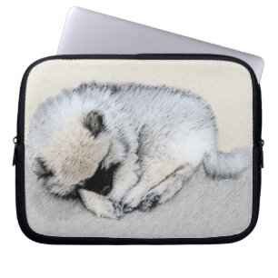 Housse Pour Ordinateur Portable Keeshond Sleeping Puppy Peinture Chien Art origina