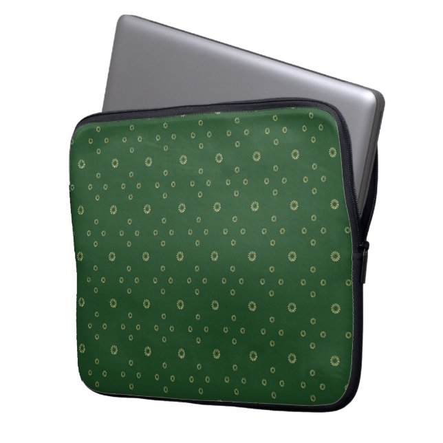 Housse Pour Ordinateur Portable Kelly Green | Zinnia Doré Soleil (devant gauche)