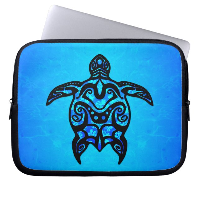 Housse Pour Ordinateur Portable Ketmie tribale de tortue (Devant)