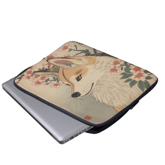 Housse Pour Ordinateur Portable Kitsune & cherry blossom (Devant bas)