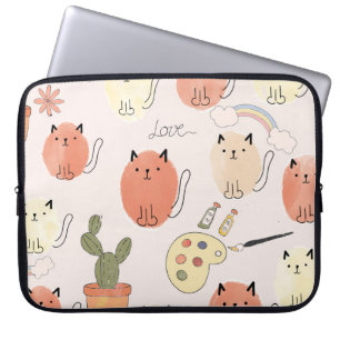 Housse Pour Ordinateur Portable Kitty Kitten Chats : Motif animal mignon