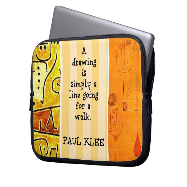 Housse Pour Ordinateur Portable Klee - Citation et peintures (devant gauche)
