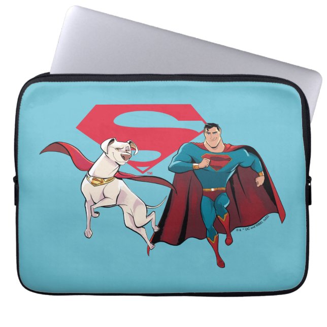 Housse Pour Ordinateur Portable Krypto et Superman (Devant)