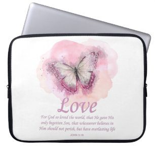 Housse Pour Ordinateur Portable La Bible chrétienne des femmes Verse Papillon : L'