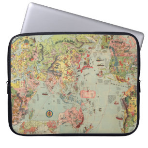 Housse Pour Ordinateur Portable La carte du monde en un coup d'oeil - Les routes a