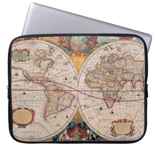 Housse Pour Ordinateur Portable La conception antique vintage de carte de Vieux