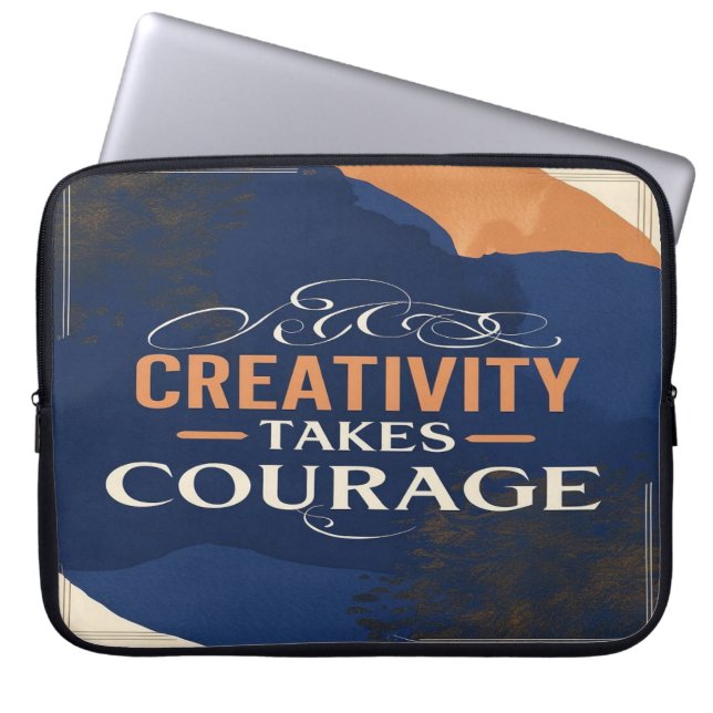 Housse Pour Ordinateur Portable La créativité exige du courage (Devant)