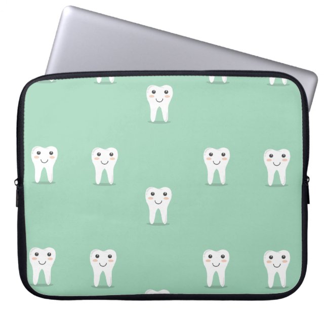 Housse Pour Ordinateur Portable La dent heureuse de Kawaii (Devant)