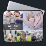 Housse Pour Ordinateur Portable La famille personnalisée de collage badine des<br><div class="desc">Personnalisez votre douille d'ordinateur portable avec vos photos préférées de famille,  d'enfants,  d'animaux familiers et de souvenirs spéciaux avec cette conception de collage. Le bloc de tableau ajoute un contact moderne et la sélection de mélange de police est parfaitement appareillée pour votre nom de famille.</div>
