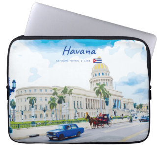 Housse Pour Ordinateur Portable La Havane, Cuba - Âme Classique Vintage
