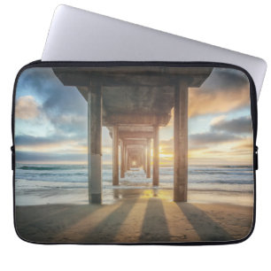 Housse Pour Ordinateur Portable La Jolla, le pilier de Scripps au coucher du