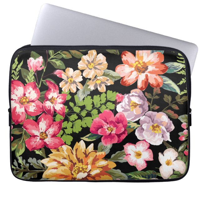 Housse Pour Ordinateur Portable La ketmie tropicale fleurit la douille florale (Devant)