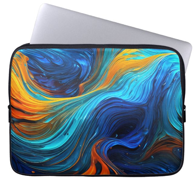 Housse Pour Ordinateur Portable La Lave Océanique "Tempestial" (Devant)