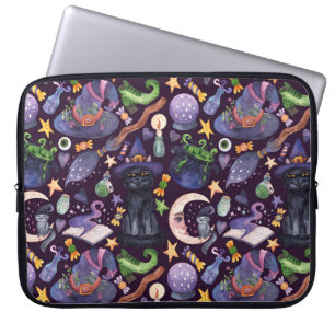 Housse Pour Ordinateur Portable La magie d'Halloween : motif à main foncé.