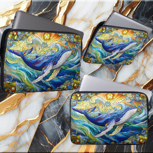 Housse Pour Ordinateur Portable La Majestueuse Mosaïque Marine Une Baleine De Verr