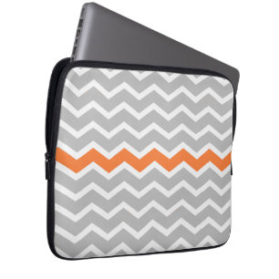 Housse Pour Ordinateur Portable La moitié du siècle Chevron gris moderne avec