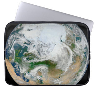Housse Pour Ordinateur Portable La Terre Montre L'Arctique, L'Europe Et L'Asie.