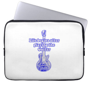 Housse Pour Ordinateur Portable La vie commence après avoir joué de la guitare. bl