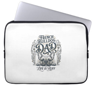 Housse Pour Ordinateur Portable La vie de papa bouledogue français est rude vintag