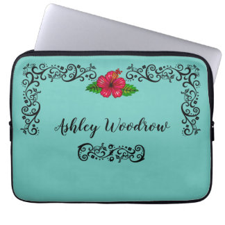 Housse Pour Ordinateur Portable La vie est belle Hibiscus Bagage Balise