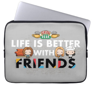 Housse Pour Ordinateur Portable La vie est meilleure avec les amis™ Chibi Art