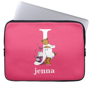 Housse Pour Ordinateur Portable L'ABC de Dr Seuss : Lettre J - Blanc   Ajoutez vot