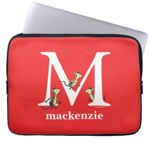 Housse Pour Ordinateur Portable L'ABC de Dr Seuss : Lettre M - Blanc Ajoutez vot