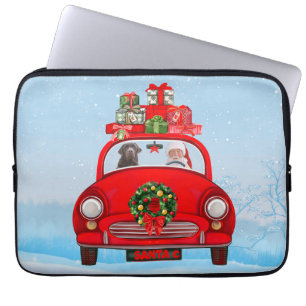 Housse Pour Ordinateur Portable Labrador Chien En Voiture Avec Le Père Noël