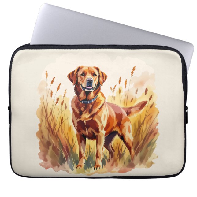 Housse Pour Ordinateur Portable Labrador Retriever Chien Rouge Renard (Devant)