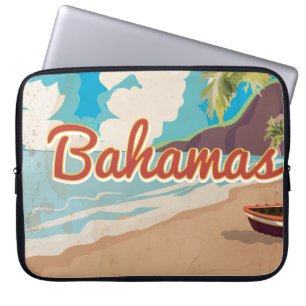 Housse Pour Ordinateur Portable L'affiche de voyage vintage des Bahamas.