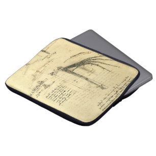 Housse Pour Ordinateur Portable L'aile de Léonard de Vinci, esquisse de machine vo