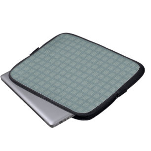 Housse Pour Ordinateur Portable Laine tricotée grise et sauge