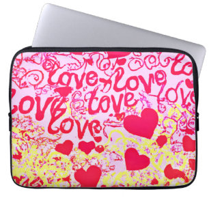 Housse Pour Ordinateur Portable L'amour dans le Motif coloré dynamique