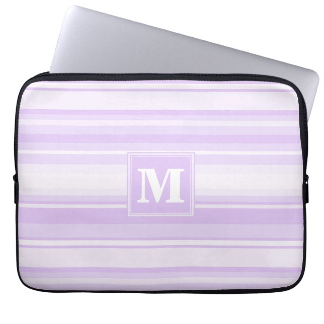 Housse Pour Ordinateur Portable Landes lilas monogrammes (Devant)