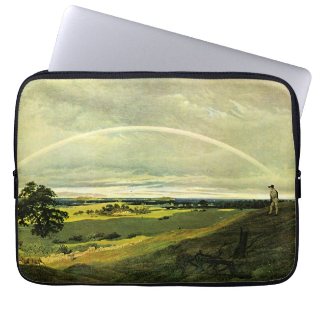 Housse Pour Ordinateur Portable Landscape with Rainbow, famous artwork, (Devant)