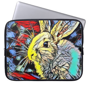 Housse Pour Ordinateur Portable lapin de coup de couleur