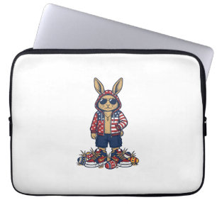 Housse Pour Ordinateur Portable Lapin de Pâques Patriotique Chemise Vintage Vector
