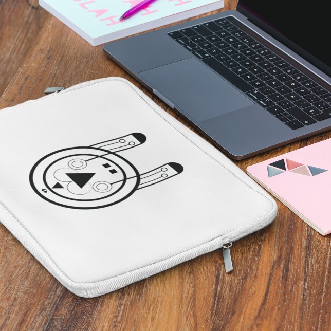 Housse Pour Ordinateur Portable Lapin géométrique Usagi Zodiaque (Carry your zodiac energy in style with this sleek Usagi Rabbit laptop sleeve.)