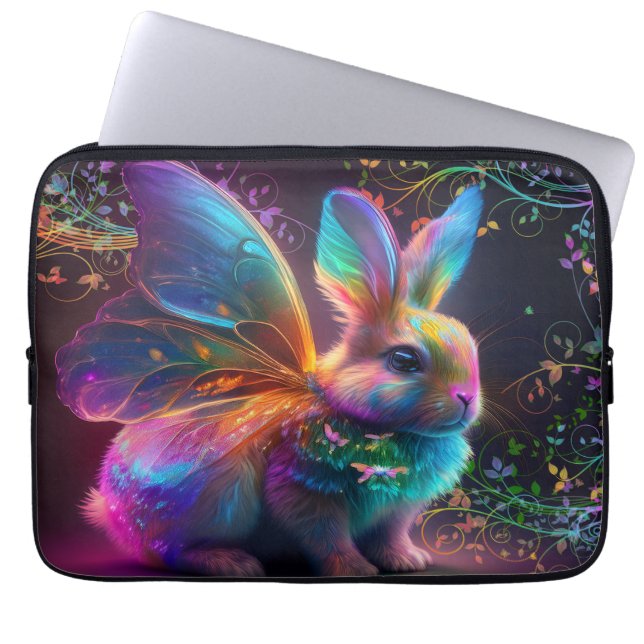 Housse Pour Ordinateur Portable Lapin lumineux (Devant)
