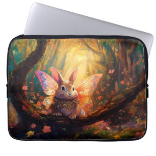 Housse Pour Ordinateur Portable Lapin Whimsical dans une forêt enchantée