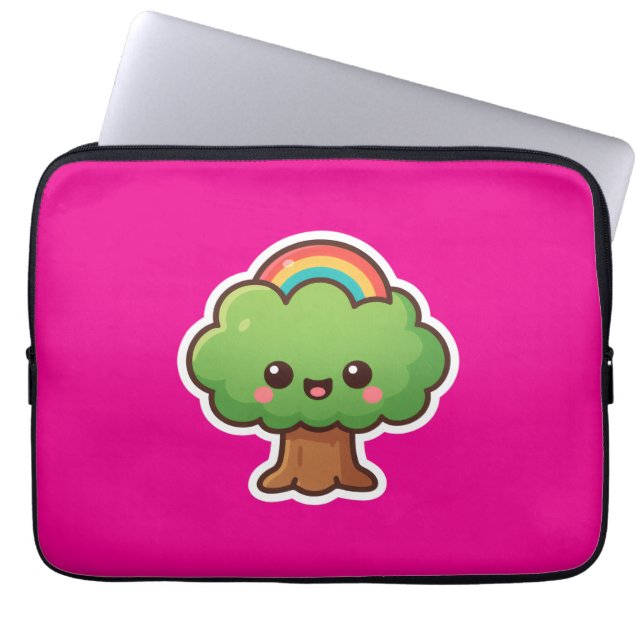 Housse Pour Ordinateur Portable L'arbre convivial Kawaii (Devant)