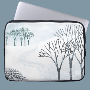 Housse Pour Ordinateur Portable L'Art Paysager De Neige D'Hiver